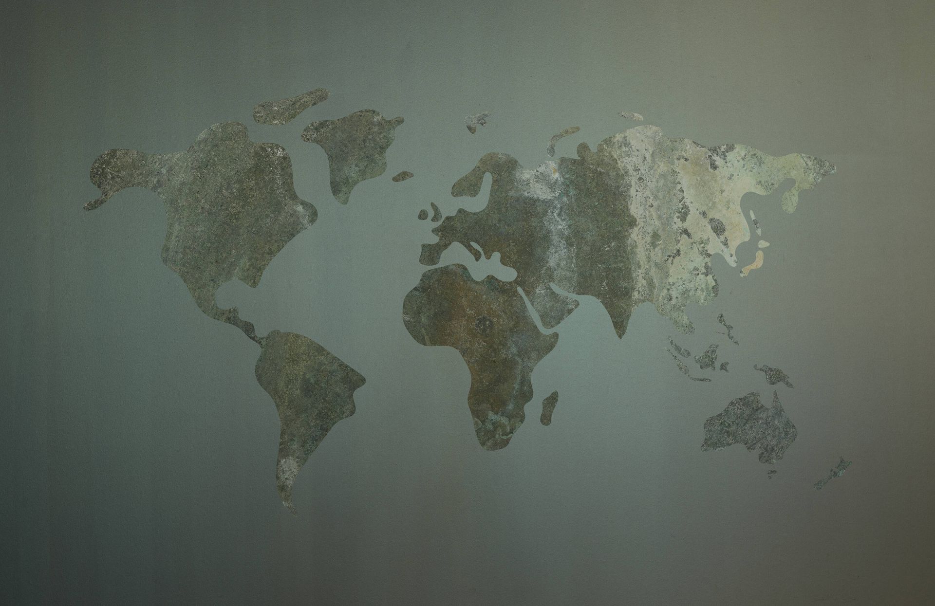 Groene wereldkaart met structuur Groene wereldkaart met structuur