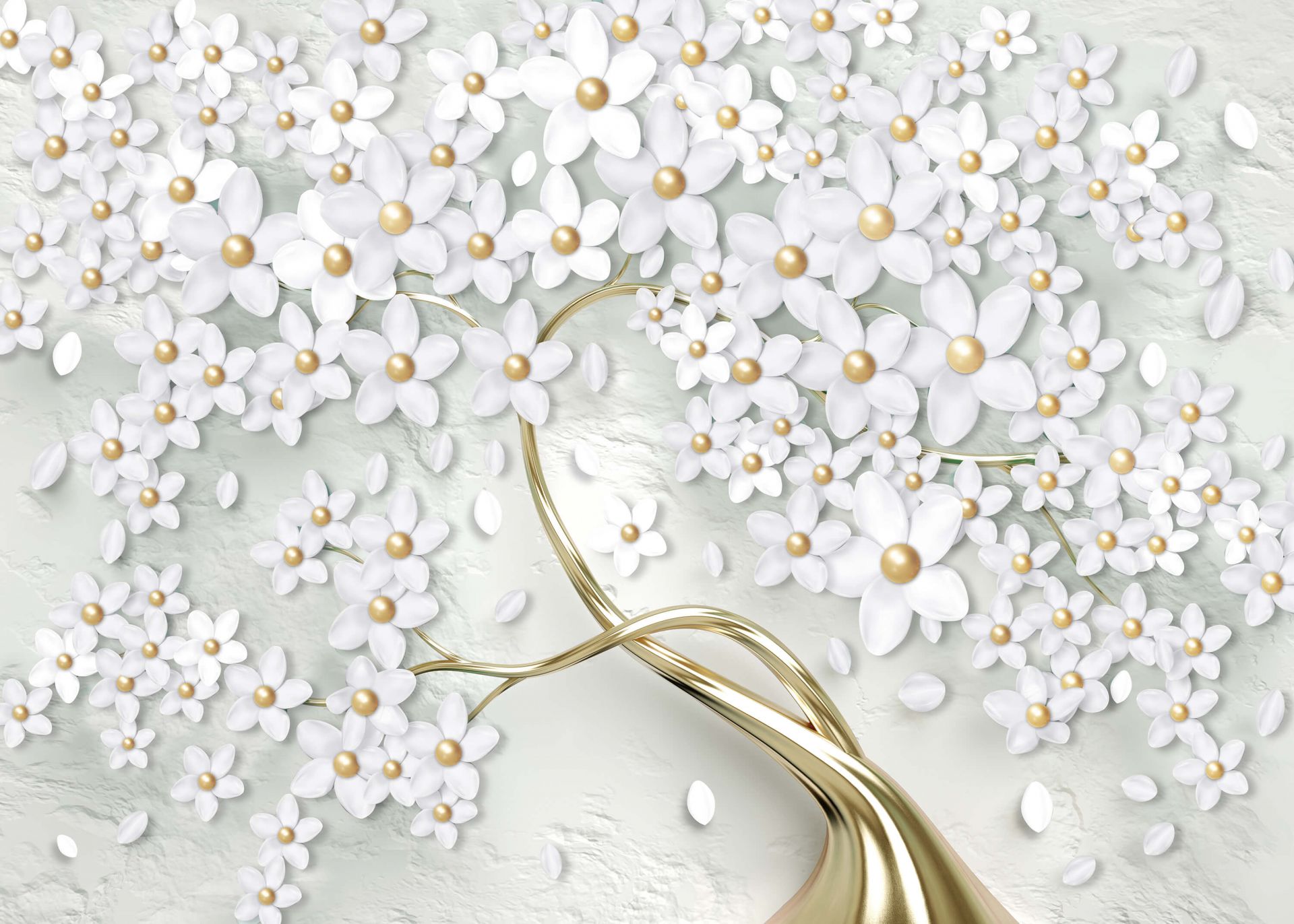 Wit gouden bloemen Wit gouden bloemen
