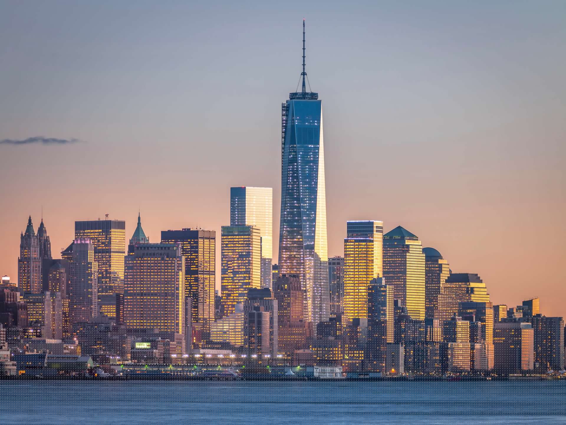 Zonsondergang bij New York