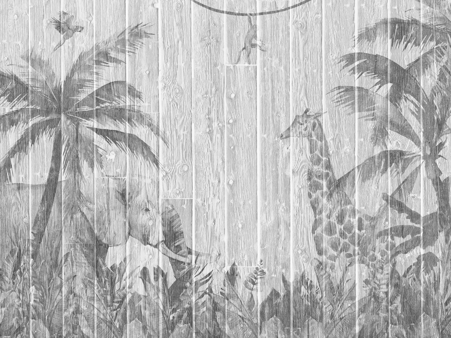 Vrolijke jungle dieren op hout main product photo