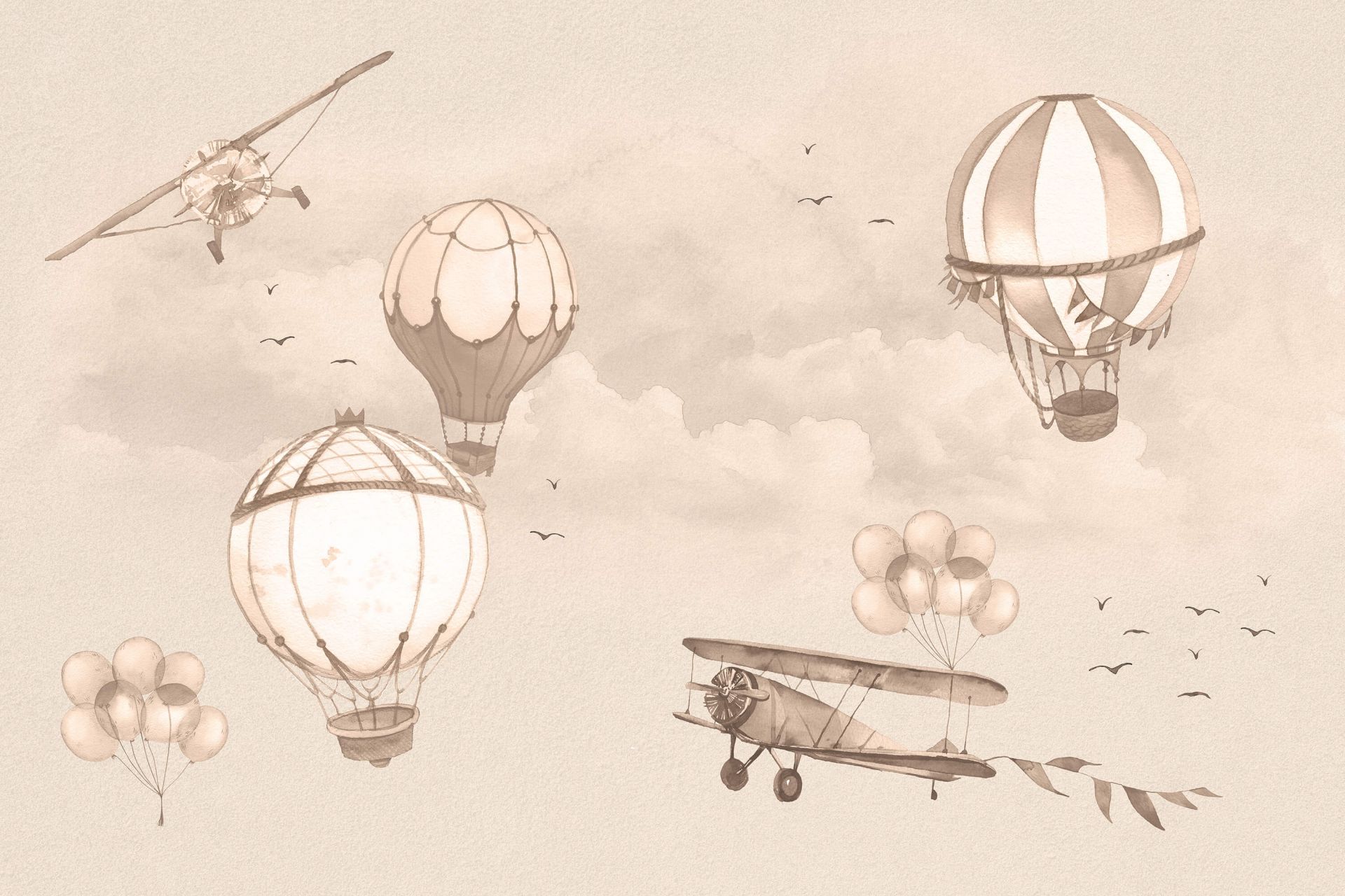 Luchtballonnen in taupe Luchtballonnen in taupe