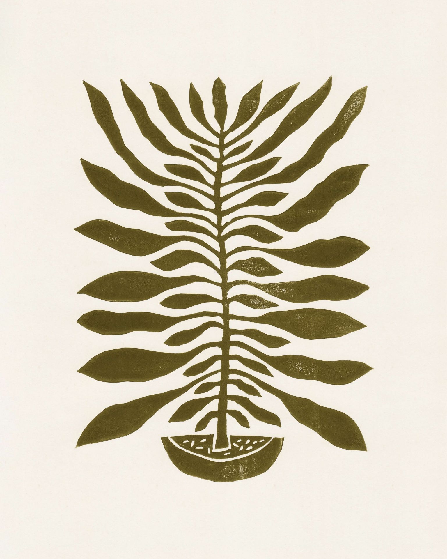 Okergele plant Fotobehang