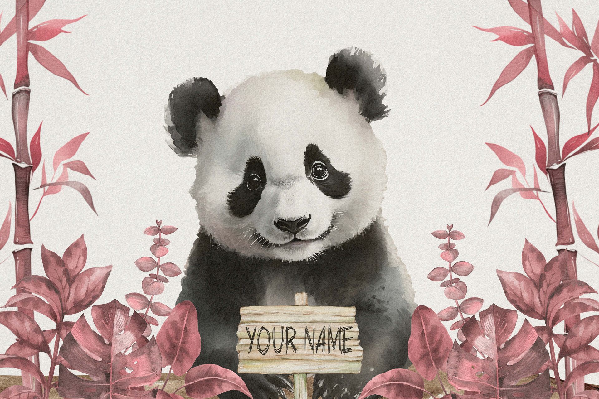 Baby panda in de jungle roze Baby panda in de jungle roze