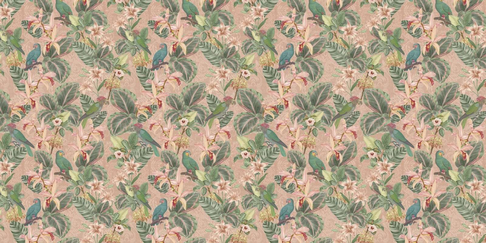 Tropische Jungle vogels & papegaaien - terracotta