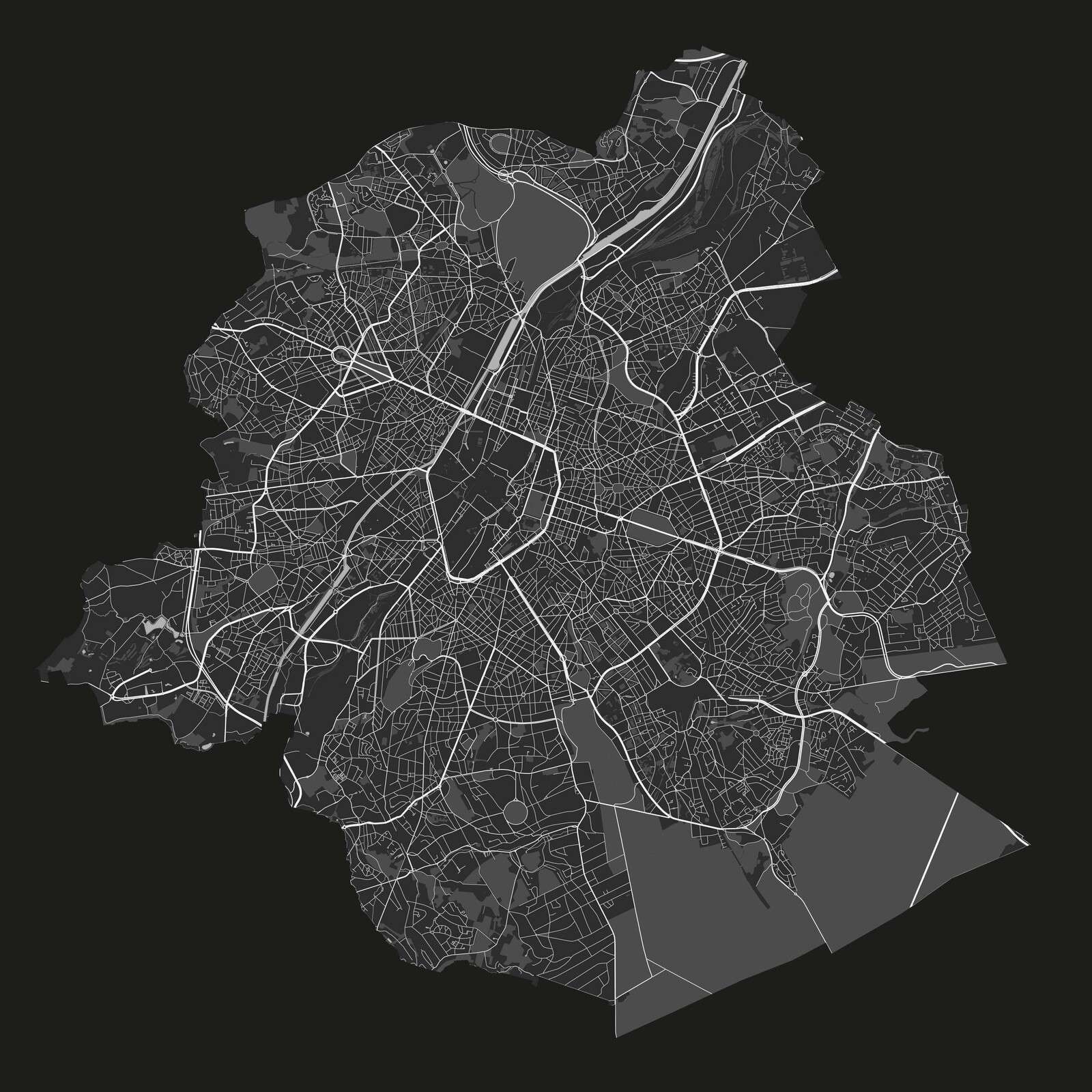 Plattegrond van Brussel Plattegrond van Brussel