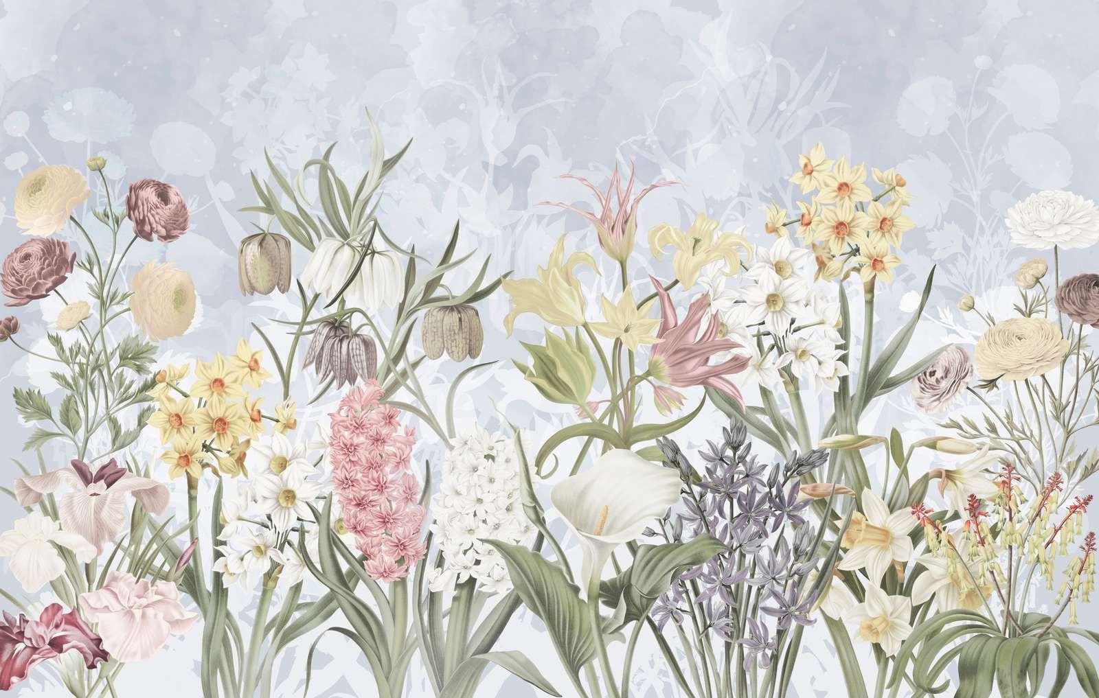 Spring Flowers - Soft Sky Blue