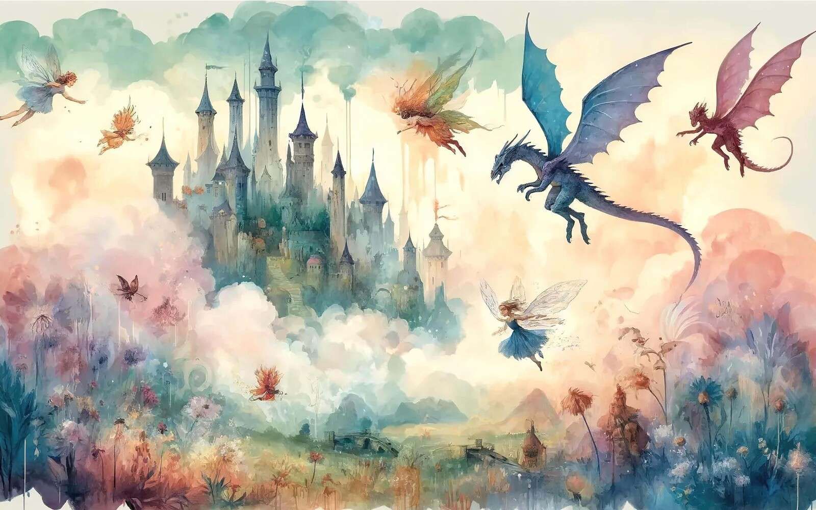 Enchanted Realm of Castles and Fairies