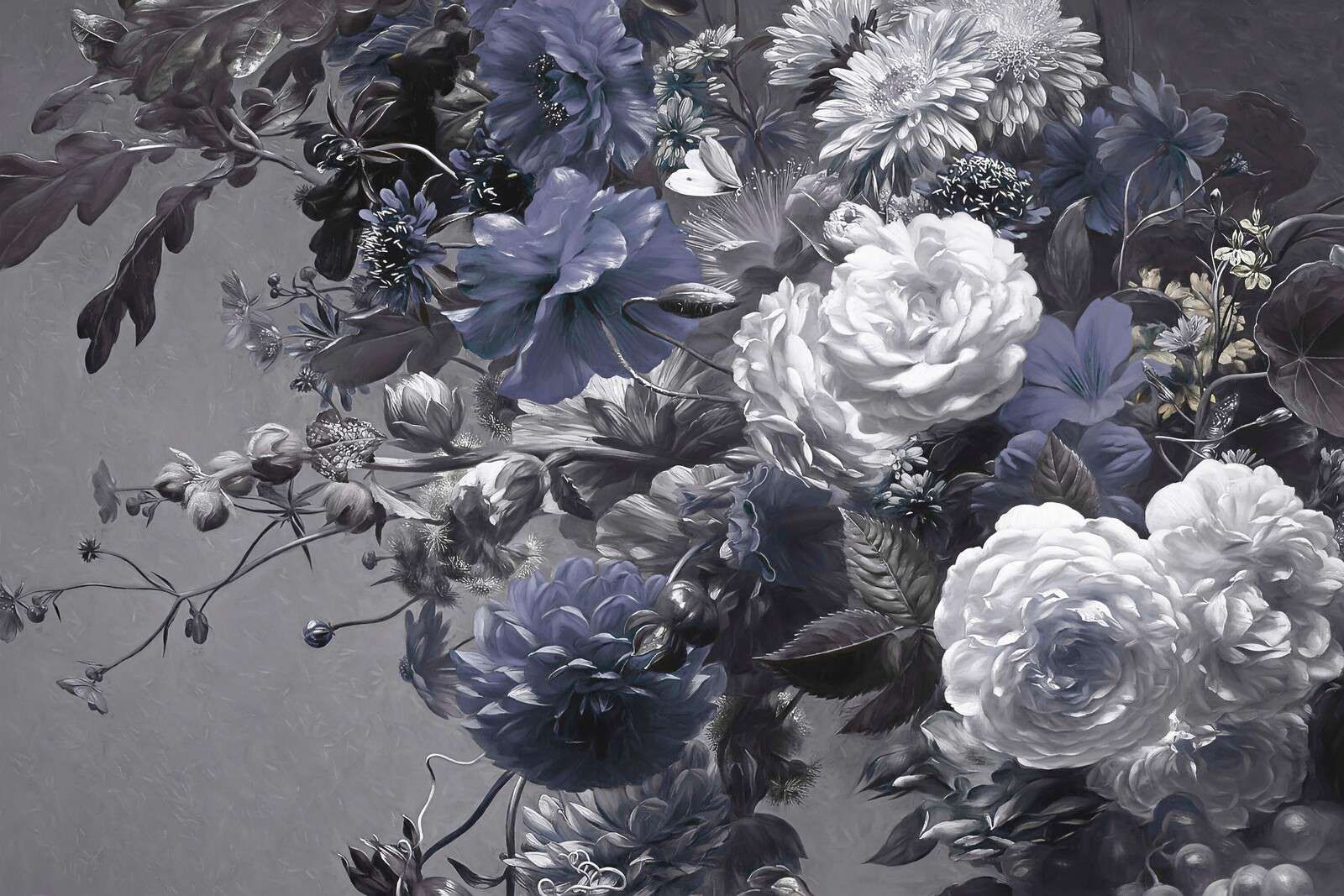 Big bouquet with poppies Blue