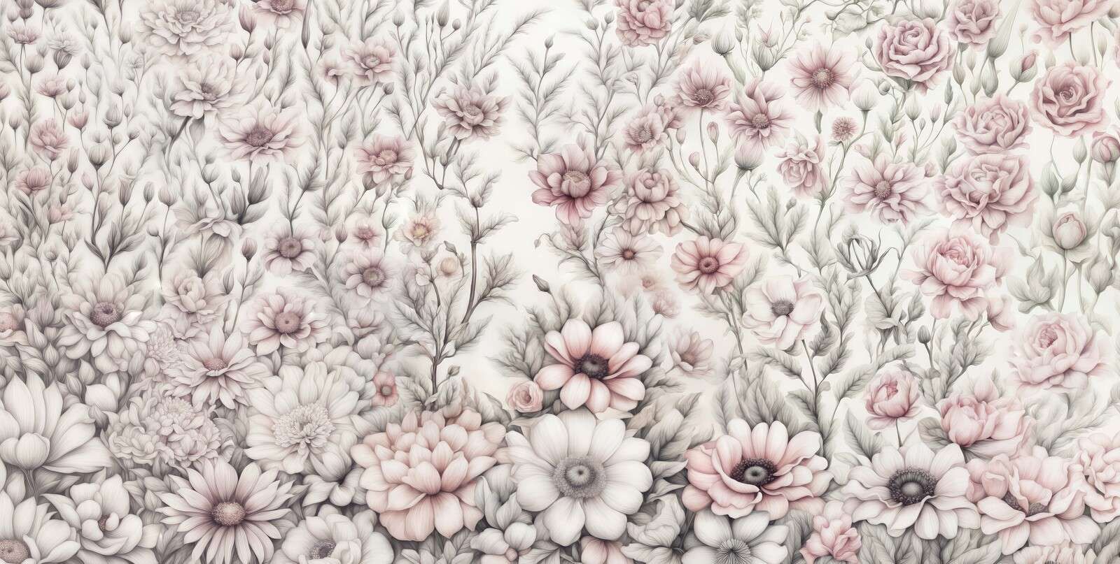 Floral romantic wall Pink