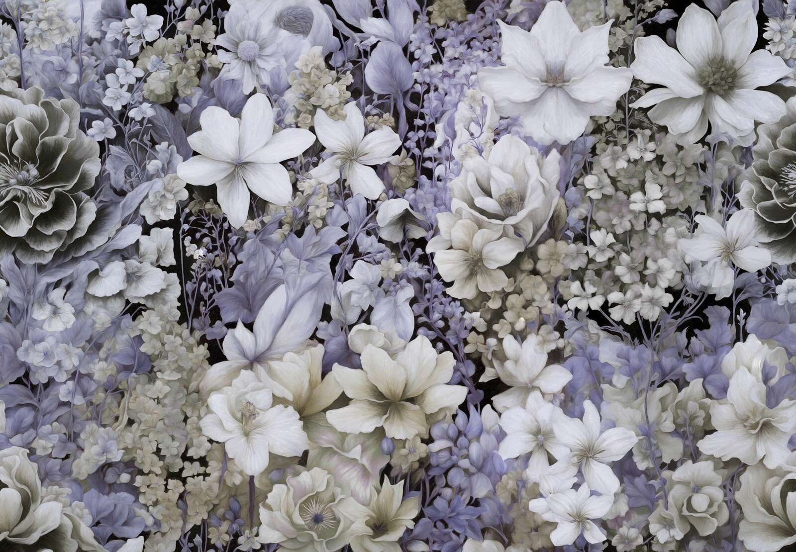 Flower festivalSEAMLESS Dark Gray