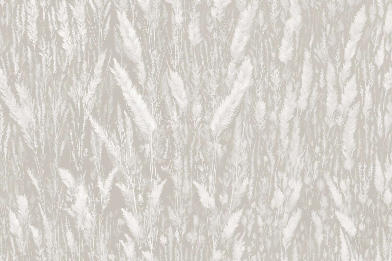 Wall of field grasses - grey