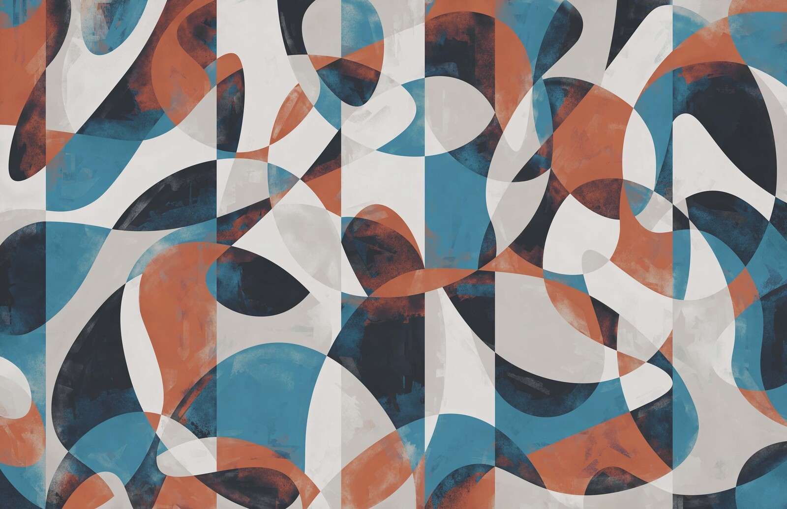 Vloeiende vormen in koraalblauw