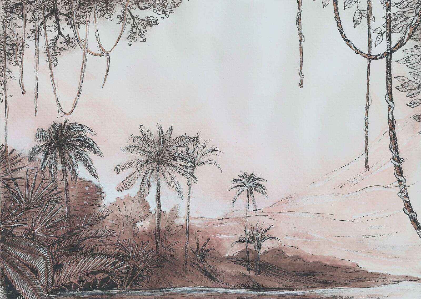 Palmenvallei in rozenlicht