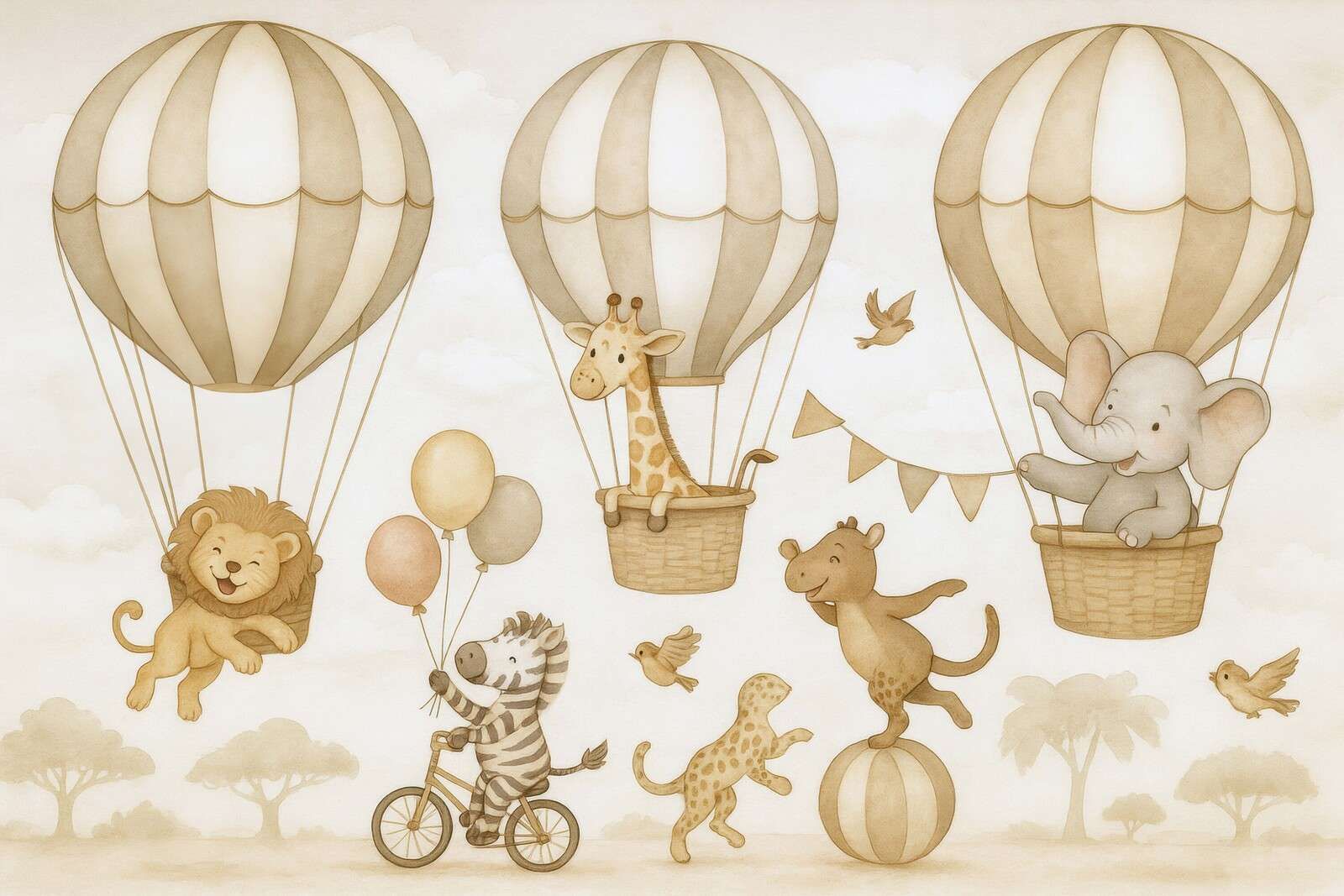 Dierenparade in de lucht