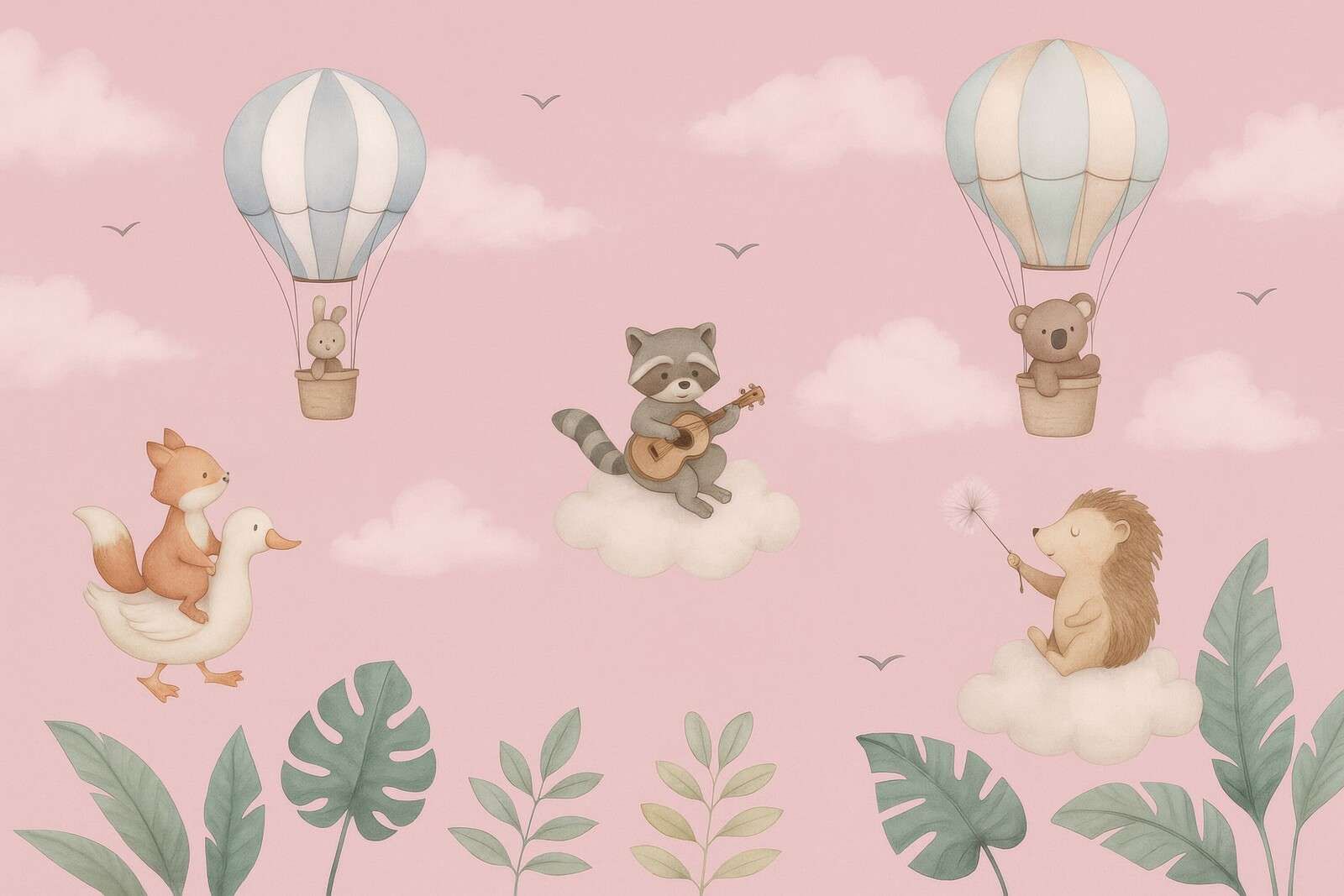 Luchtspel in roze wolkenlucht