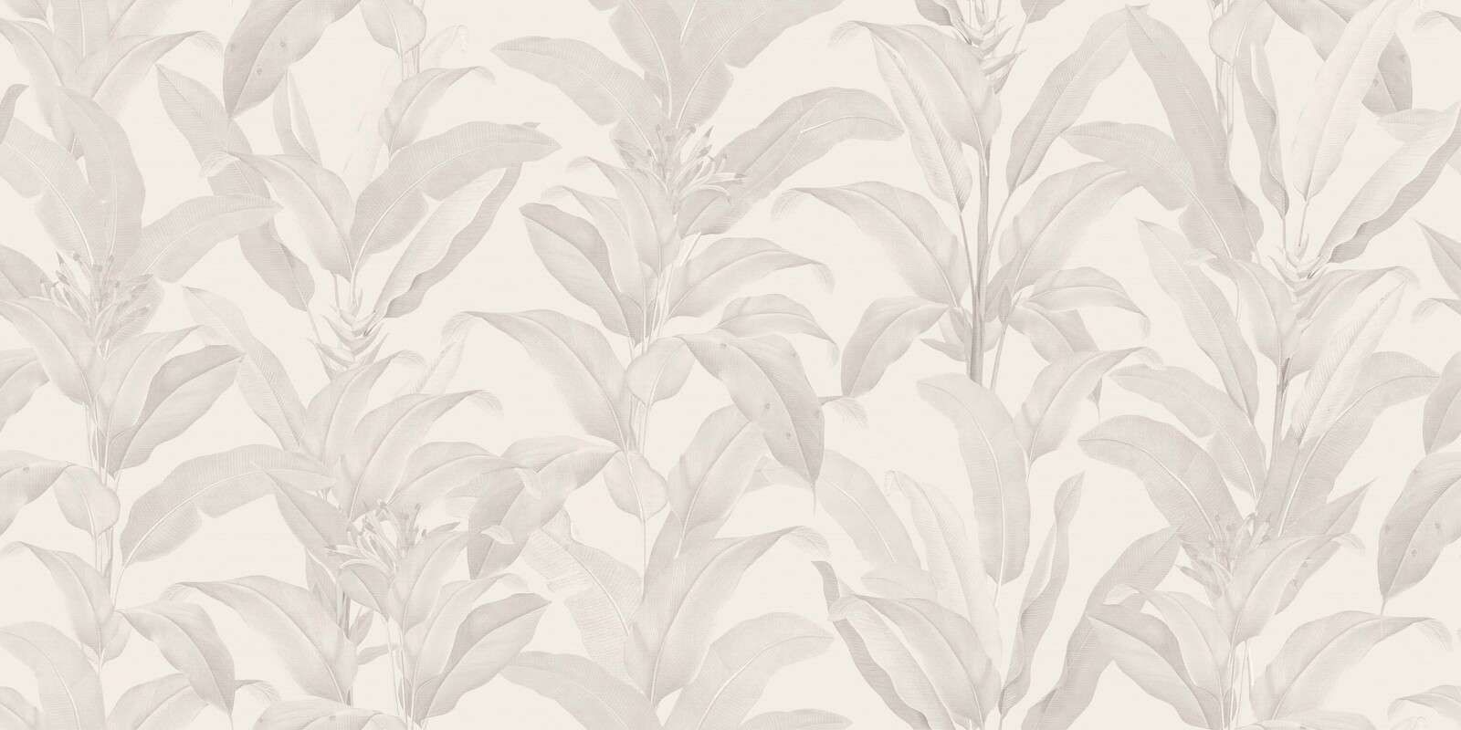 Tropische bladeren in linnenbeige