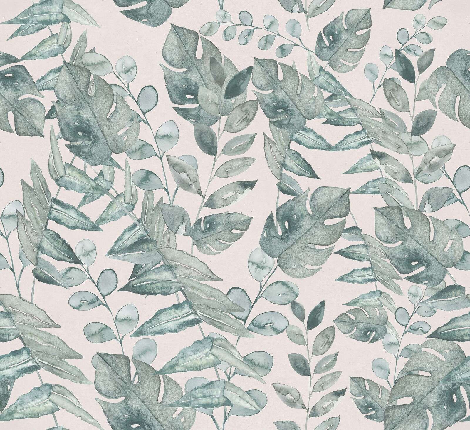Aquarel monstera in saliegroen