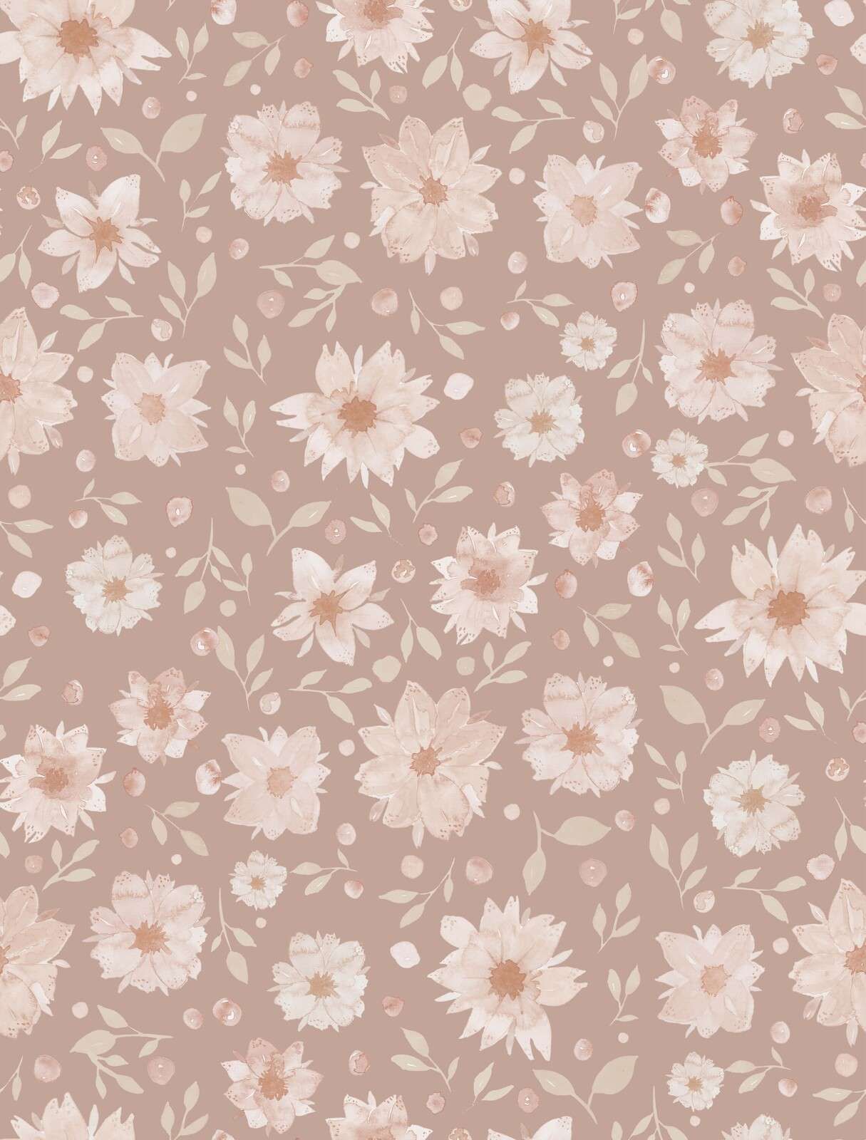 Zachte aquarelbloemen in blushbeige