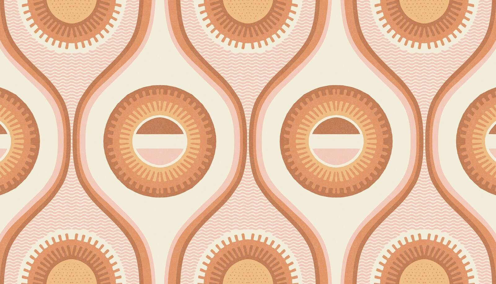 Retro zonnestralen in warme tinten