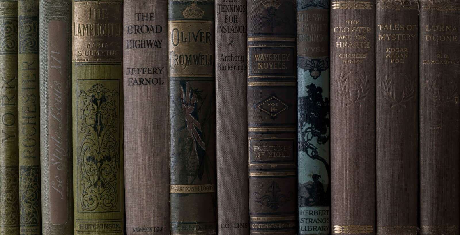 Old books on a shelf