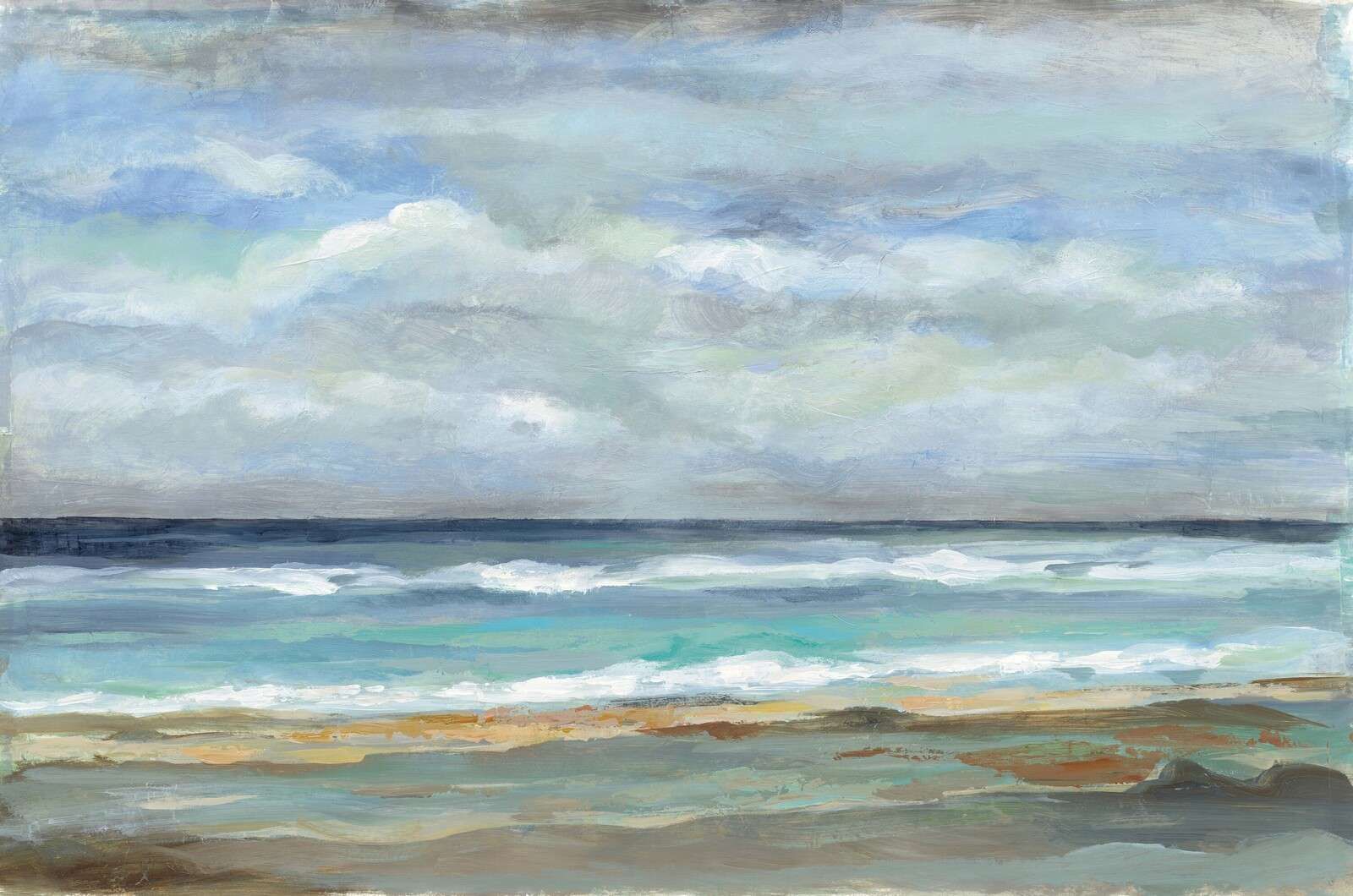 Rustige Zee Onder Wolkenlucht