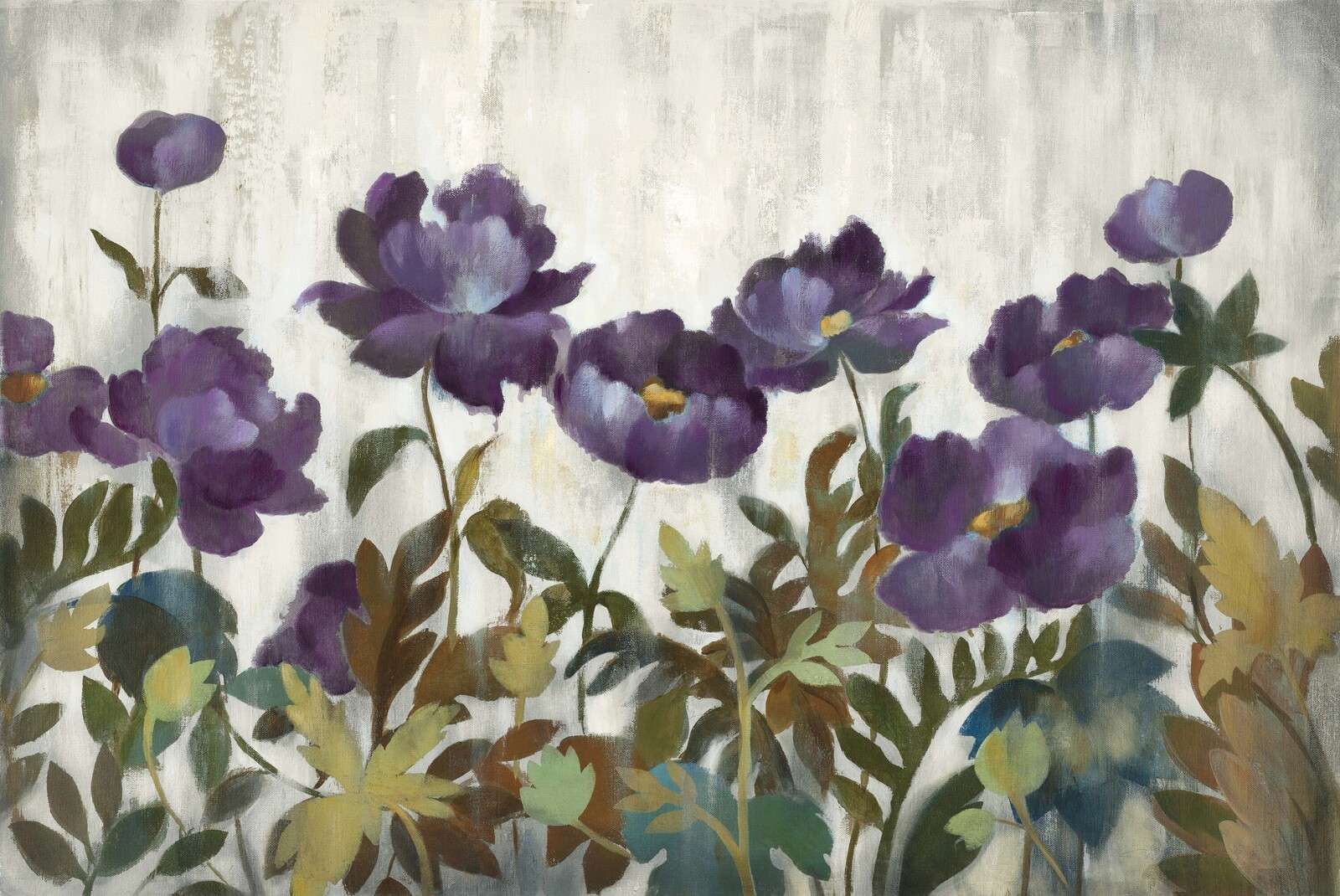 Dieppaarse Bloemenpracht In Bladschaduw