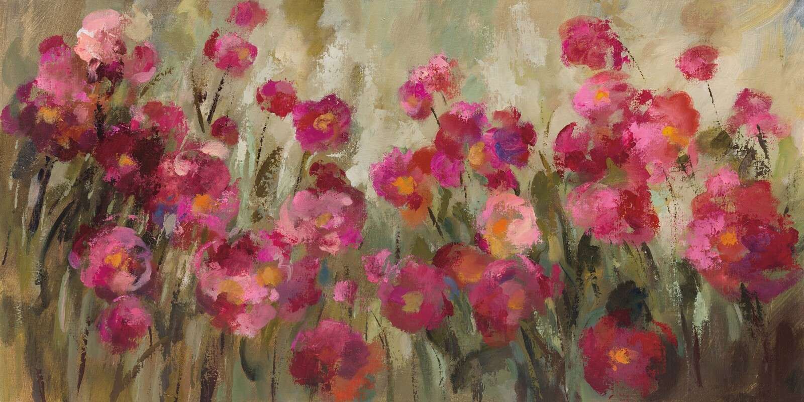 Vuurrode bloemen in zomergloed