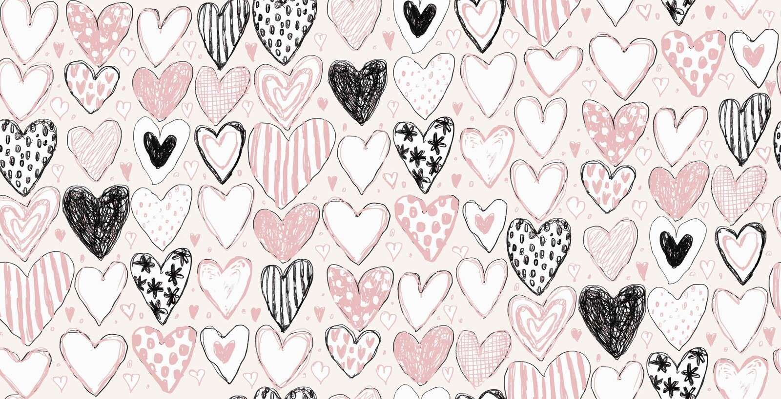 Hartjesmix in pastel en inkt