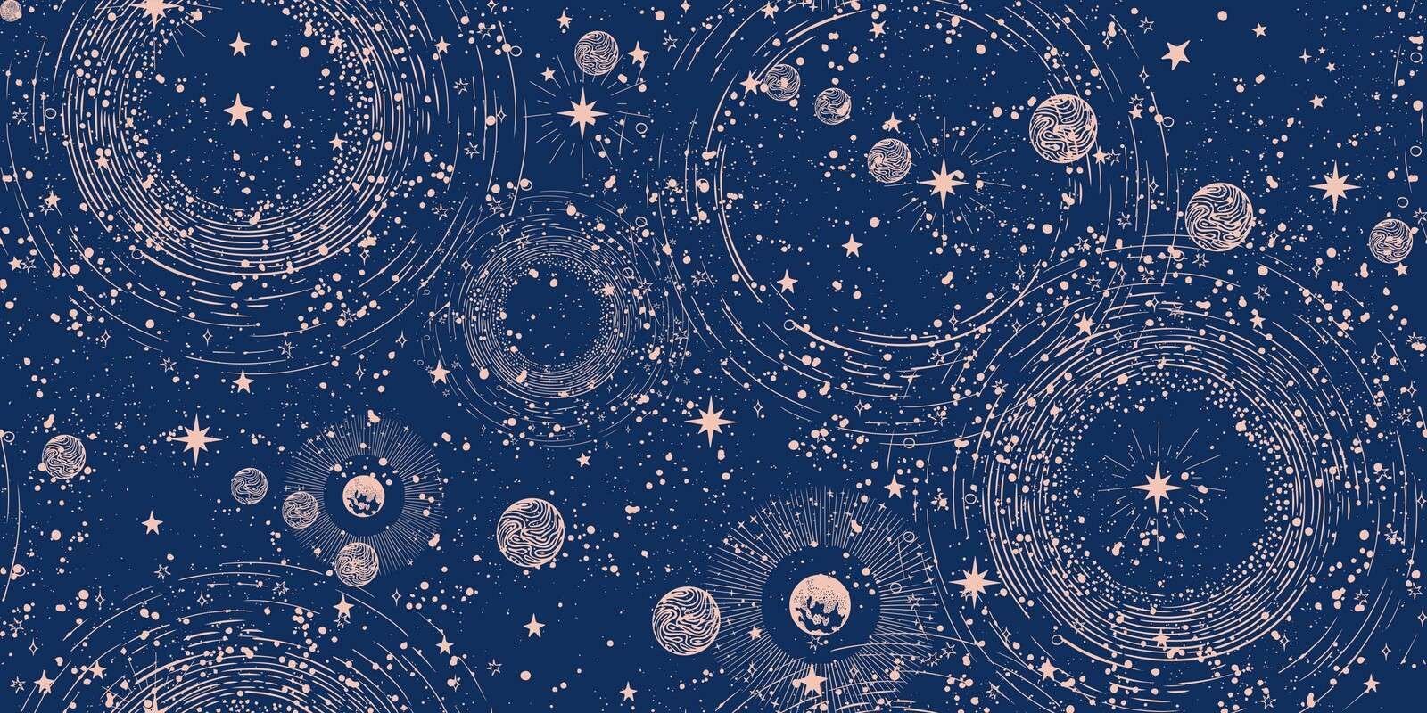 Planetenregen in middernachtblauw