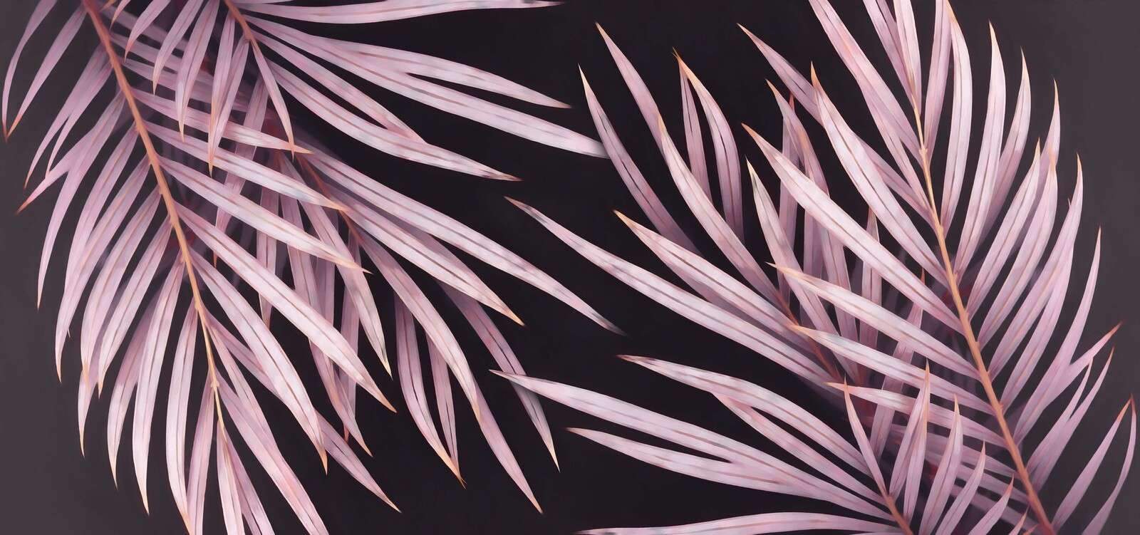 Zachte palmbladeren in oudroze