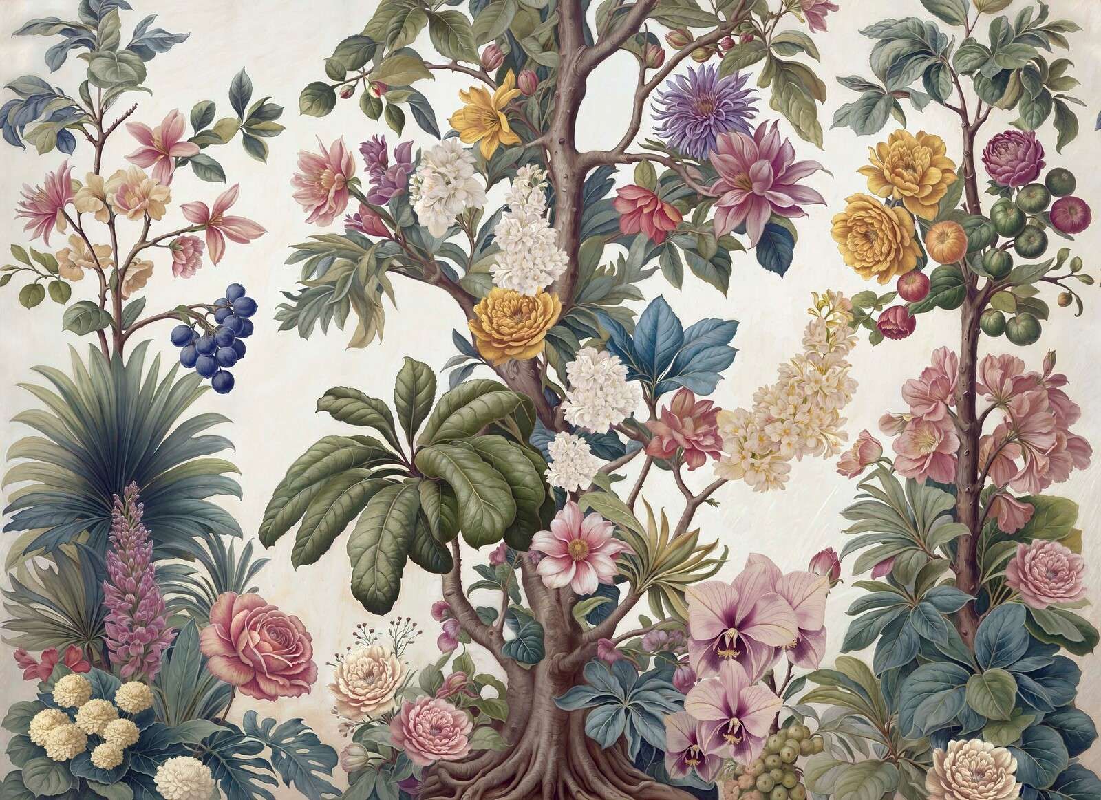 Botanische bloesemboom met bloemen