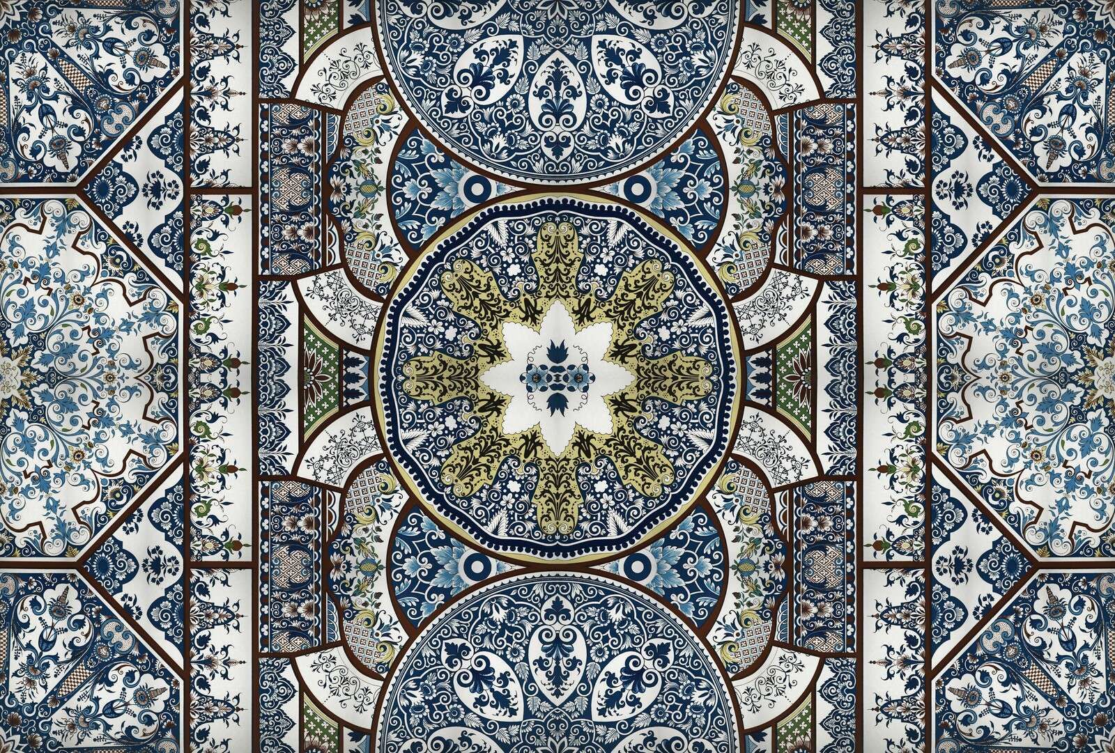 Ornamentele blauwe tegelmandala