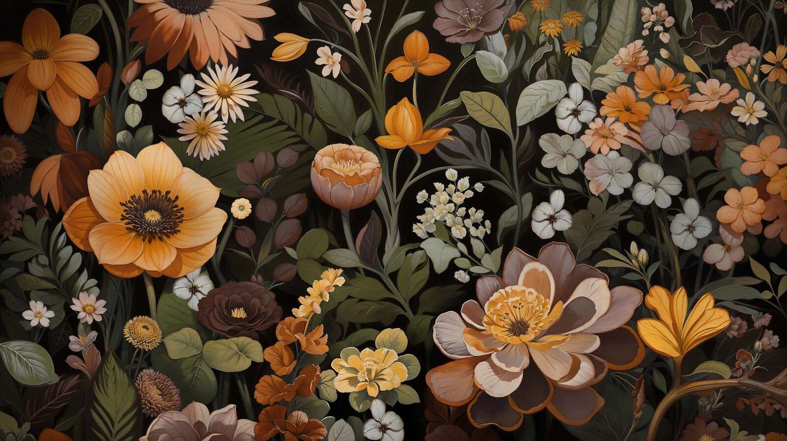 Warme botanische bloemenpracht