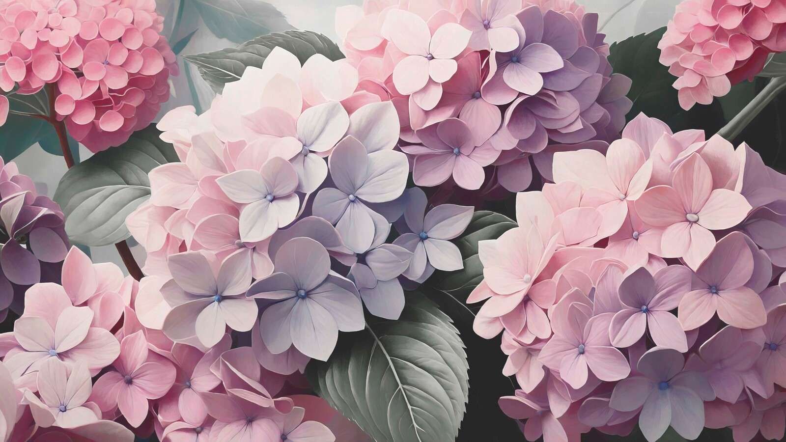Zachte hortensia’s in pasteltinten