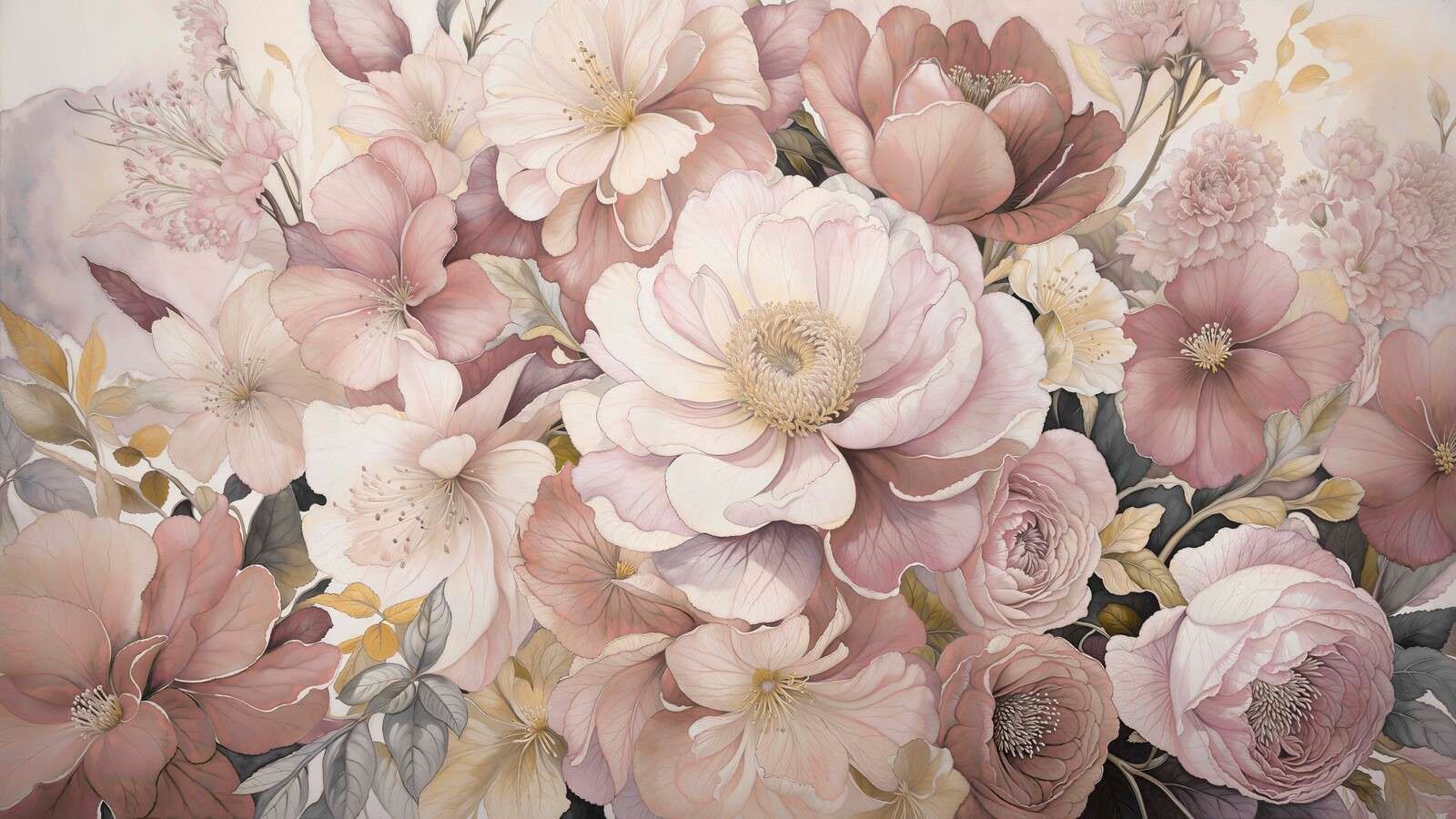 Romantische bloemen in poederroze