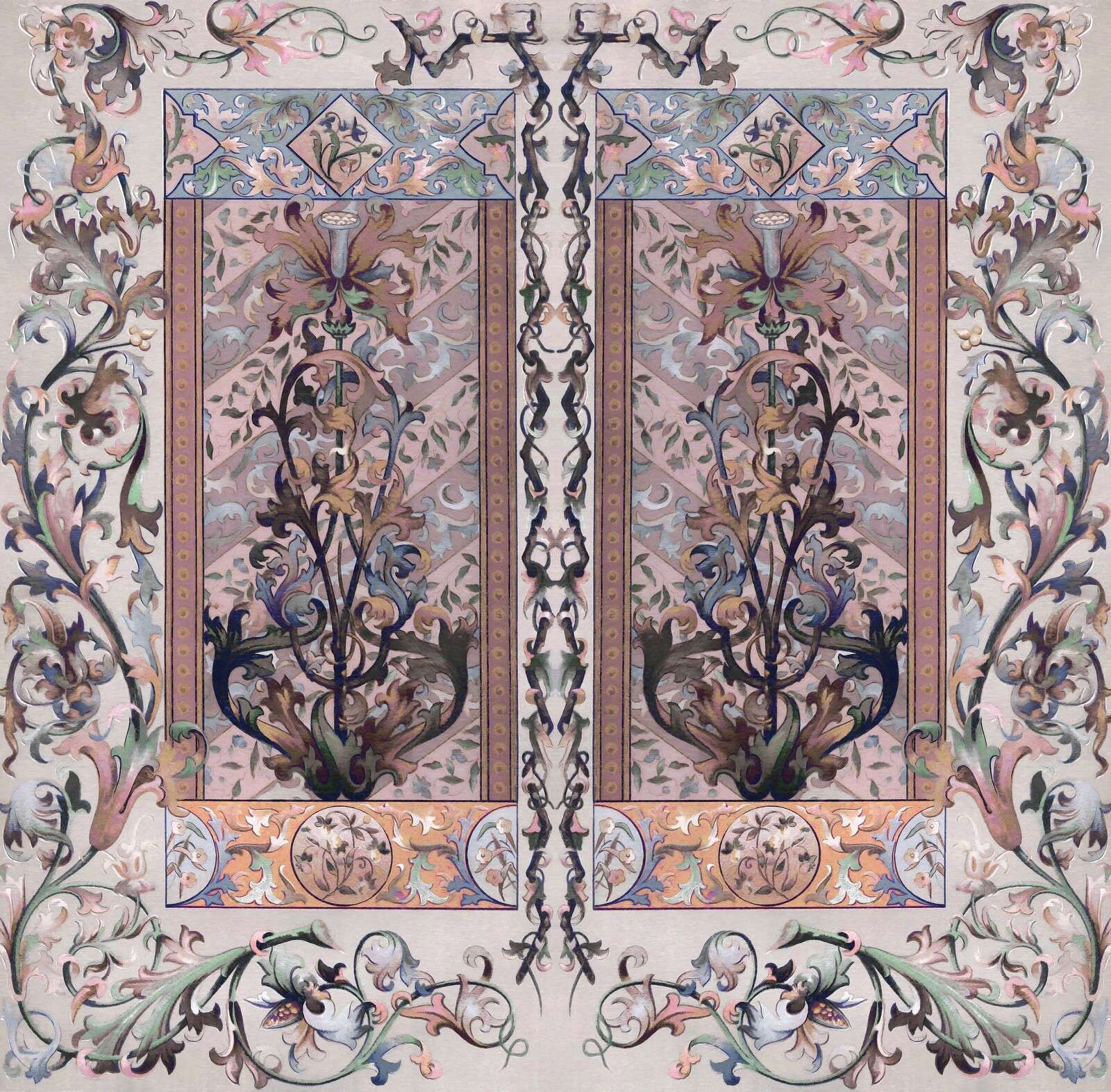 Pastel ornamenten in art nouveau