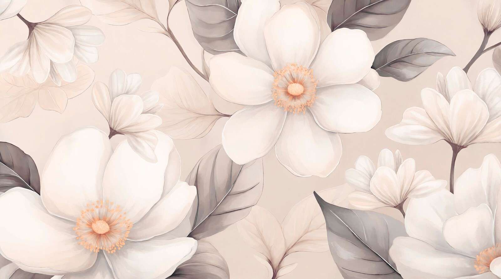 Zachte magnoliabloemen in crème