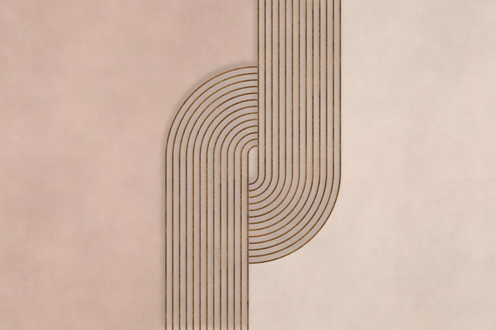 Bauhaus Twist Mid Century Modern Art Beige