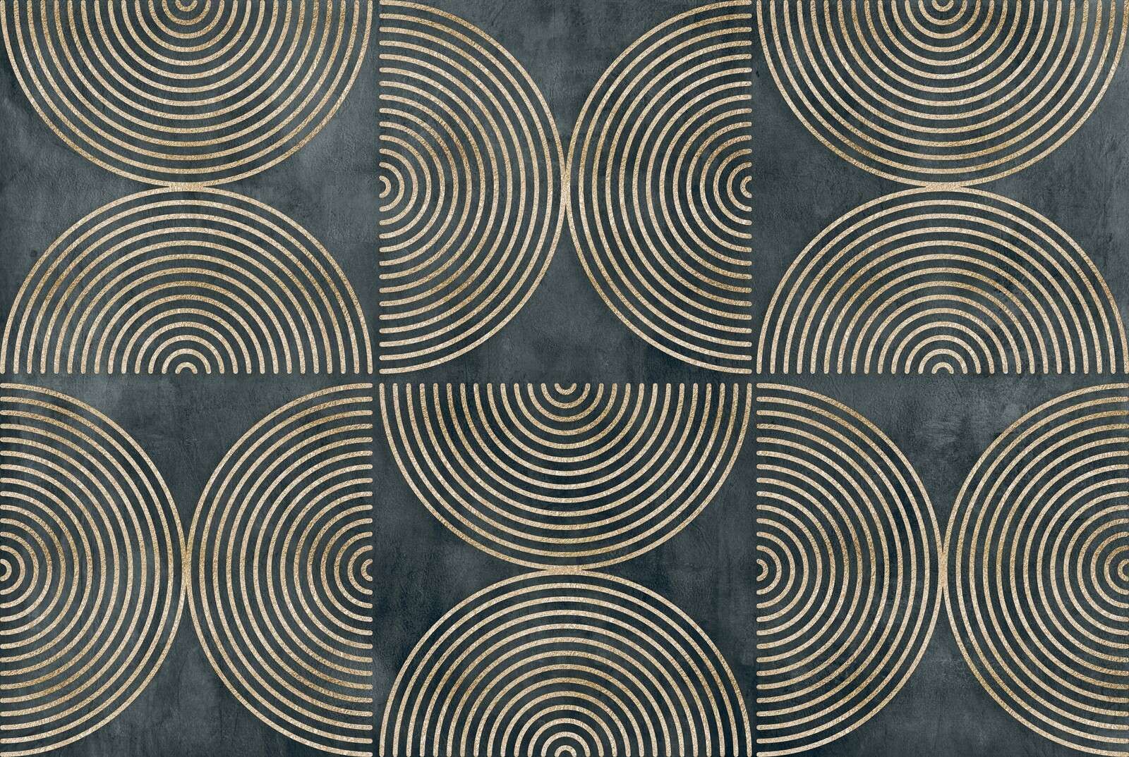 Eclectic Circles Modern Art Gold Teal