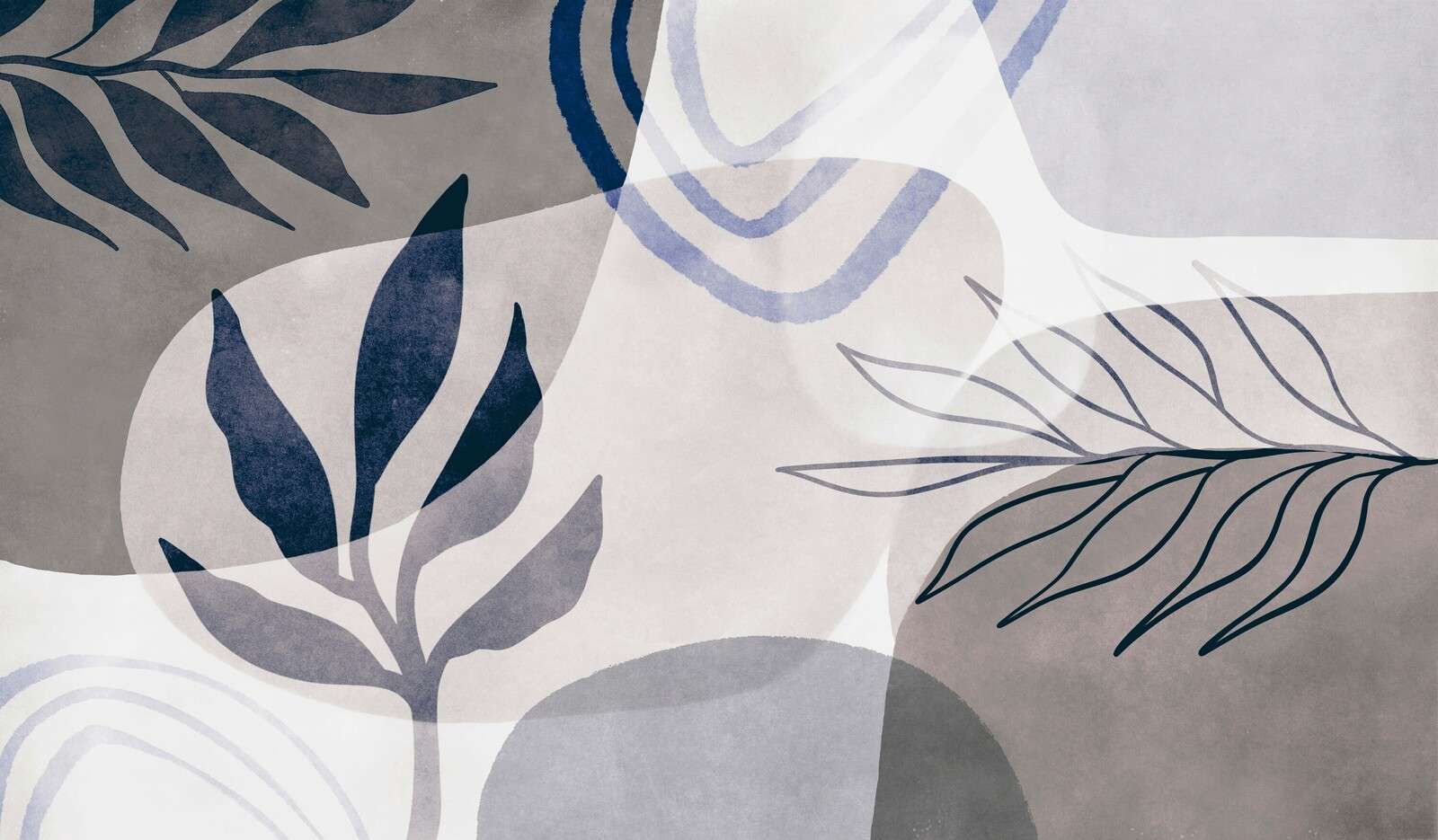 Abstract Botanic Shades Blue Beige