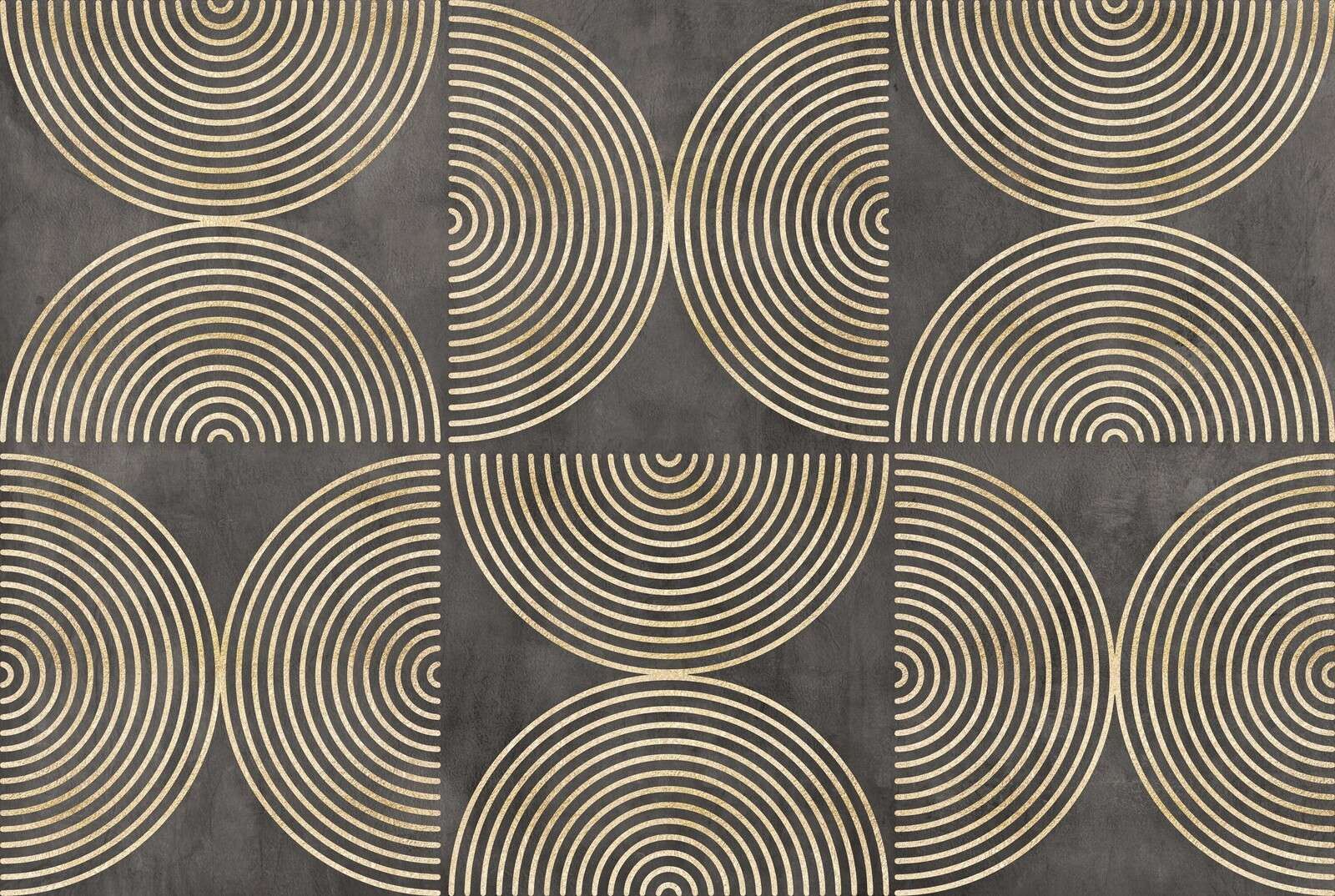 Eclectic Circles Modern Art Gold Brown