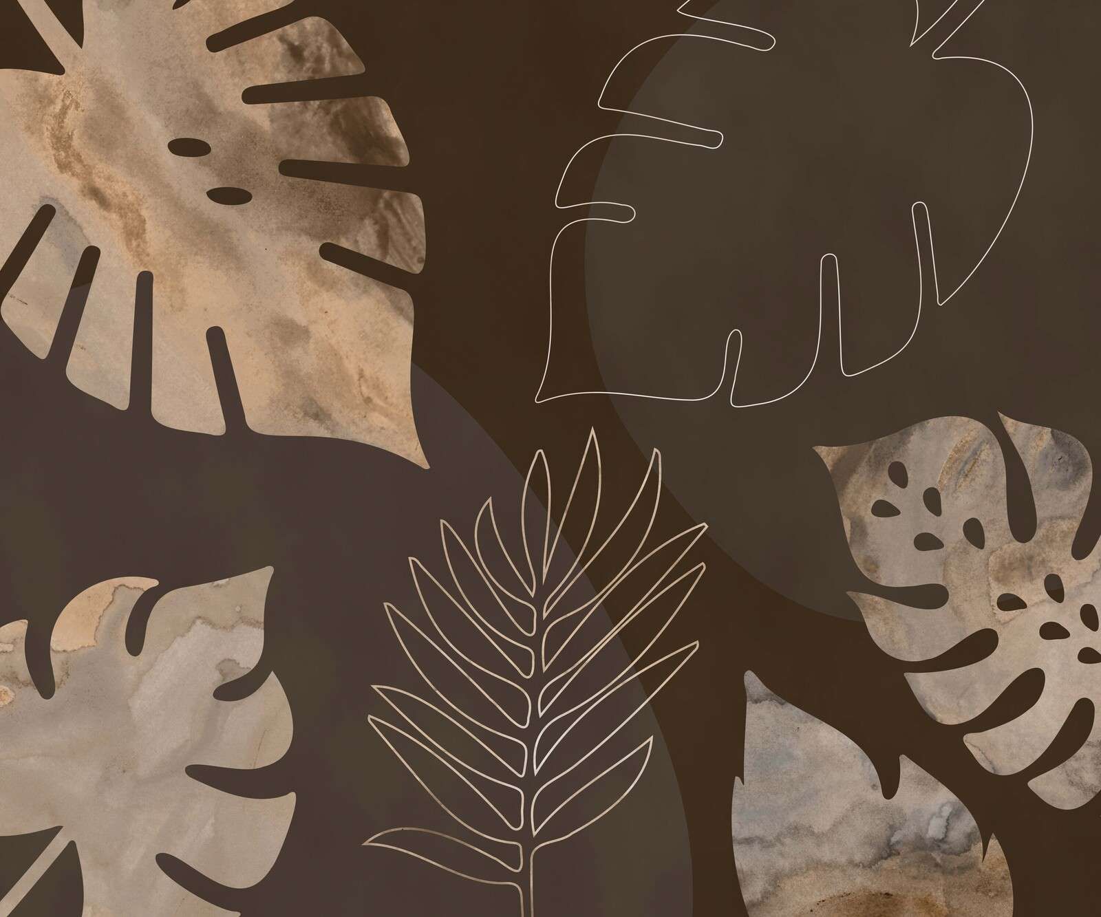 Exotic Foliage Elegance Brown Gold