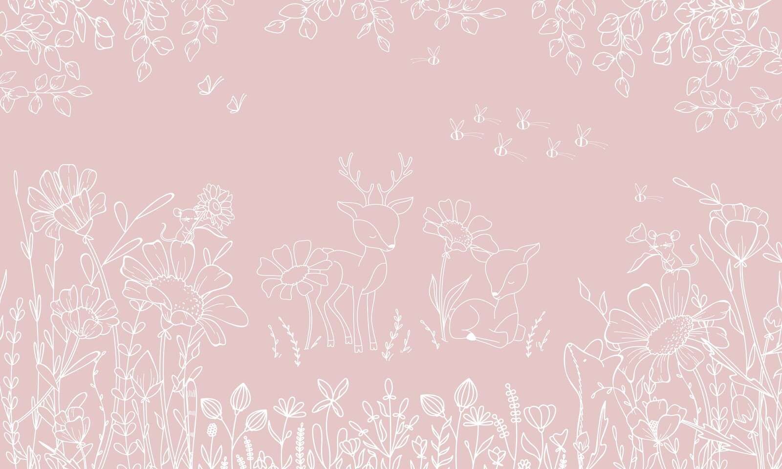 Deer Doodles - pink