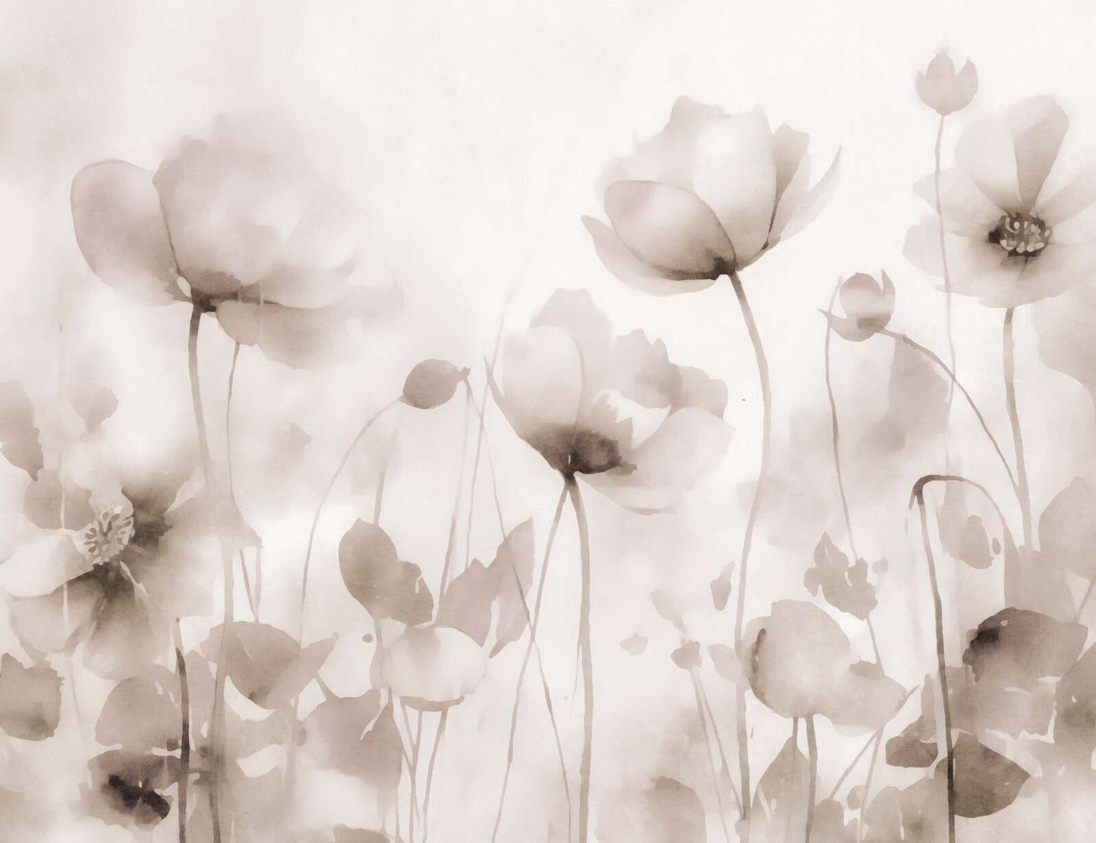 Ethereal meadow flowers light beige