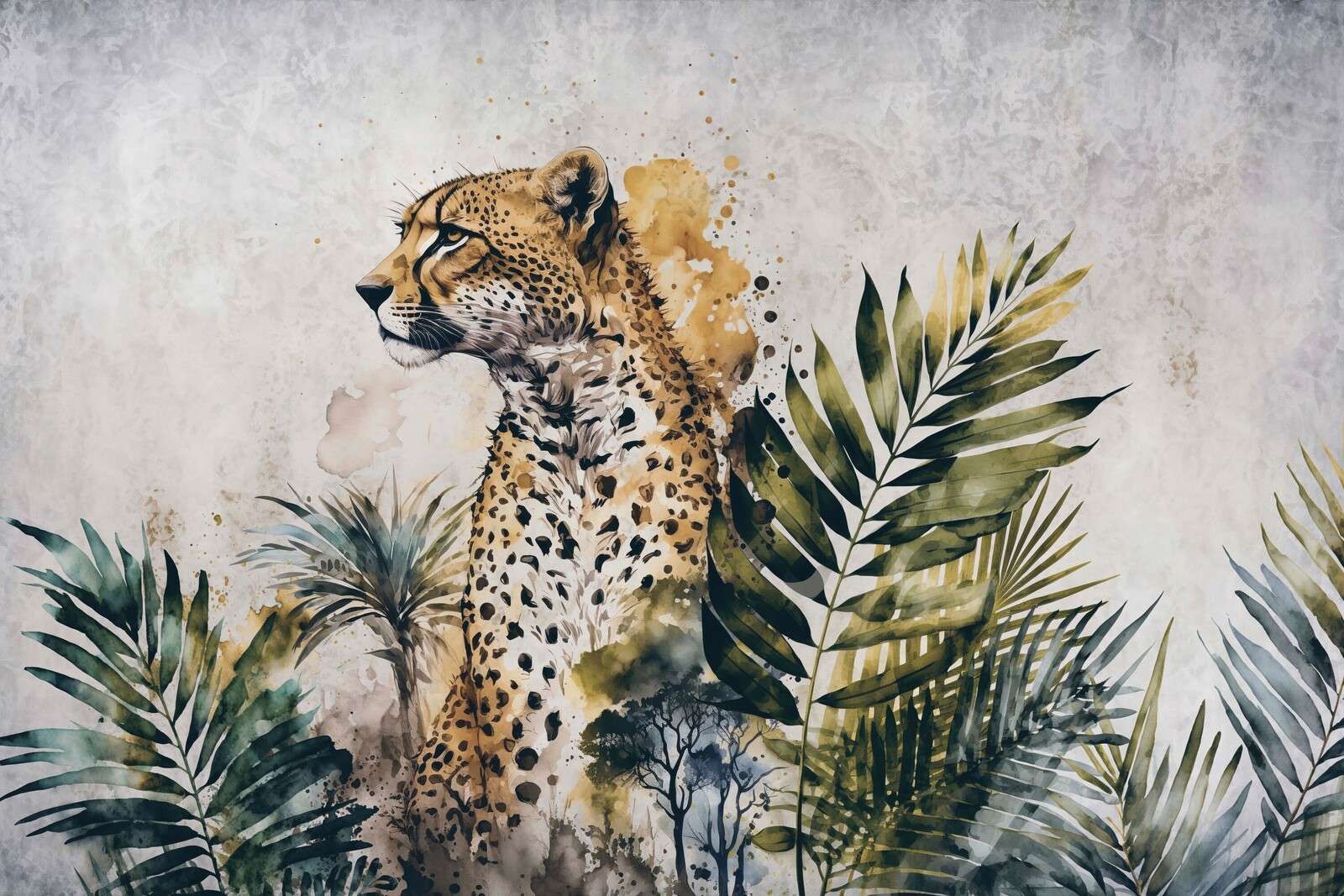 Cheetah jungle wildlife painting