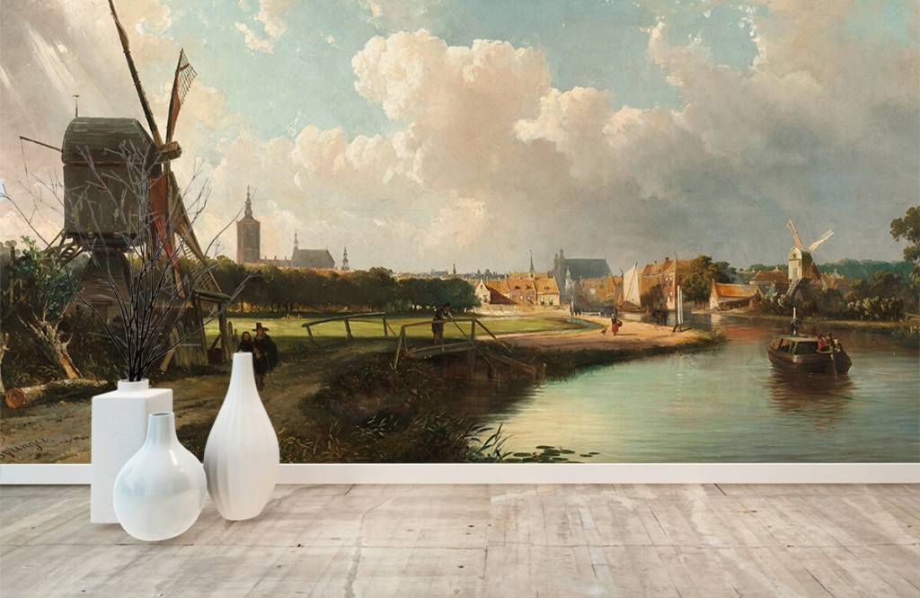 Rijksmuseum - Gezicht op Den Haag vanaf de Delftse vaart in de zeventiende eeuw - Woonkamer 1