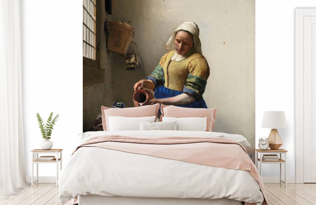 Het Melkmeisje fotobehang - Schilderij van Johannes Vermeer - Fotobehang