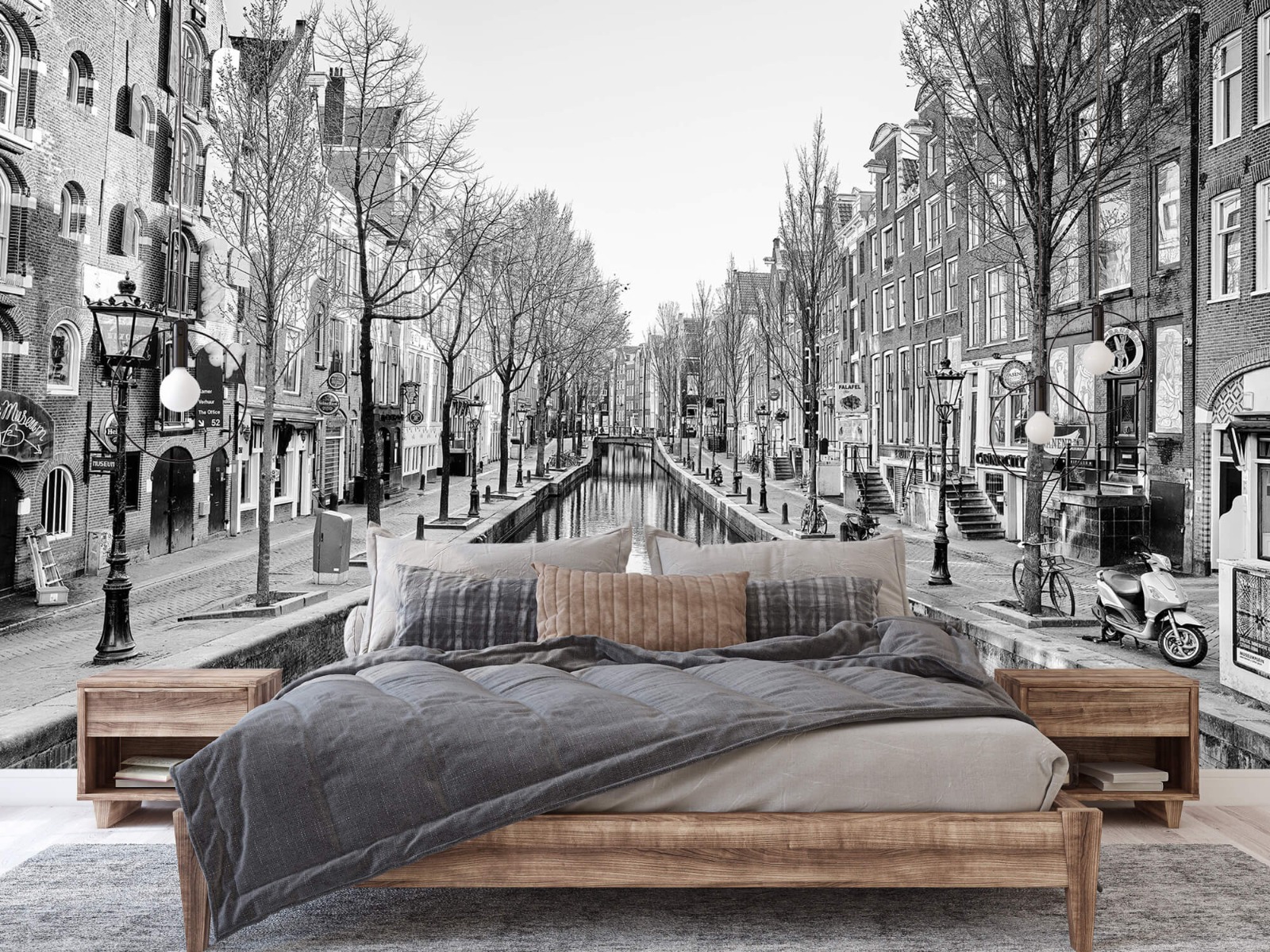 Zwart Wit behang - Amsterdam in zwart wit - Kantoor 3
