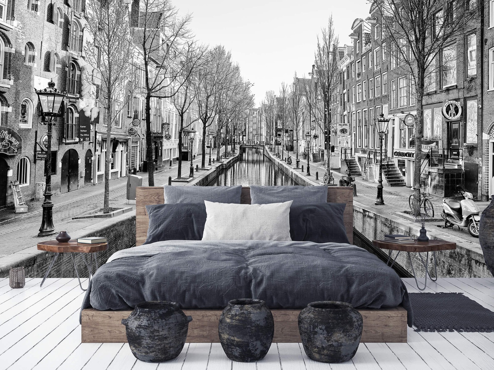 Zwart Wit behang - Amsterdam in zwart wit - Kantoor 6