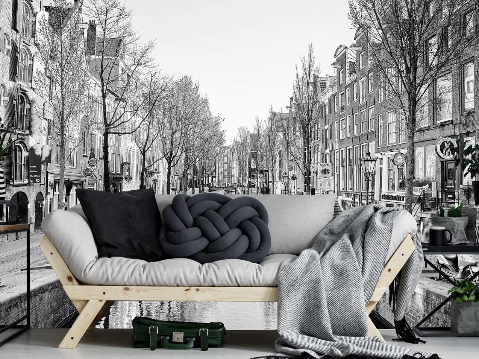Zwart Wit behang - Amsterdam in zwart wit - Kantoor 7